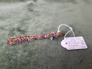 9ct Gold and Amethyst bracelet modern #104