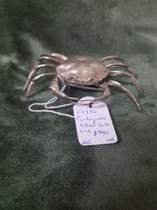 c1950 Portugeuse Silver crab salt sellor 9cm across #109