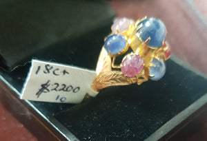 18ct and star Sapphires ring #10