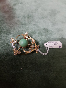 Willis and Sons MEL c1900 9ct and Chrysoprase brooch #122