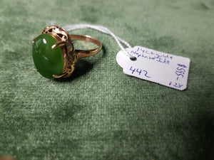 14ct Gold and Nephrite Jade ring #128
