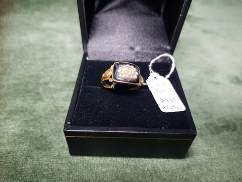 14ct Gold and Seed Pearls ring c1873 #131