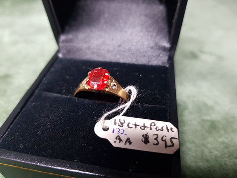 18ct Gold and Paste ring #132
