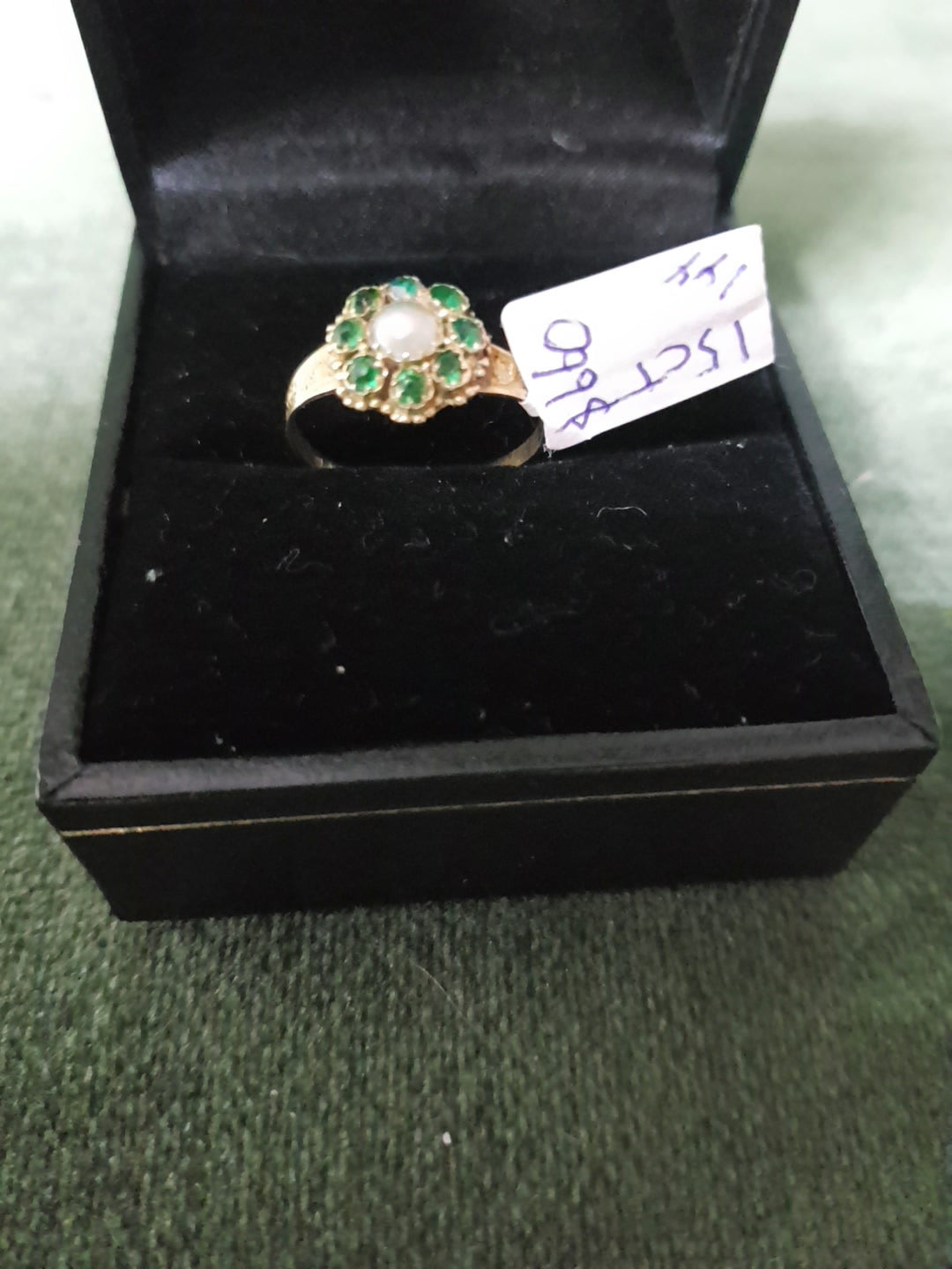C19th 15ct Gold, Paste and Pearl ring #144