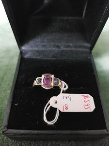 9ct Gold and possibly pink and blue Sapphires ring #149