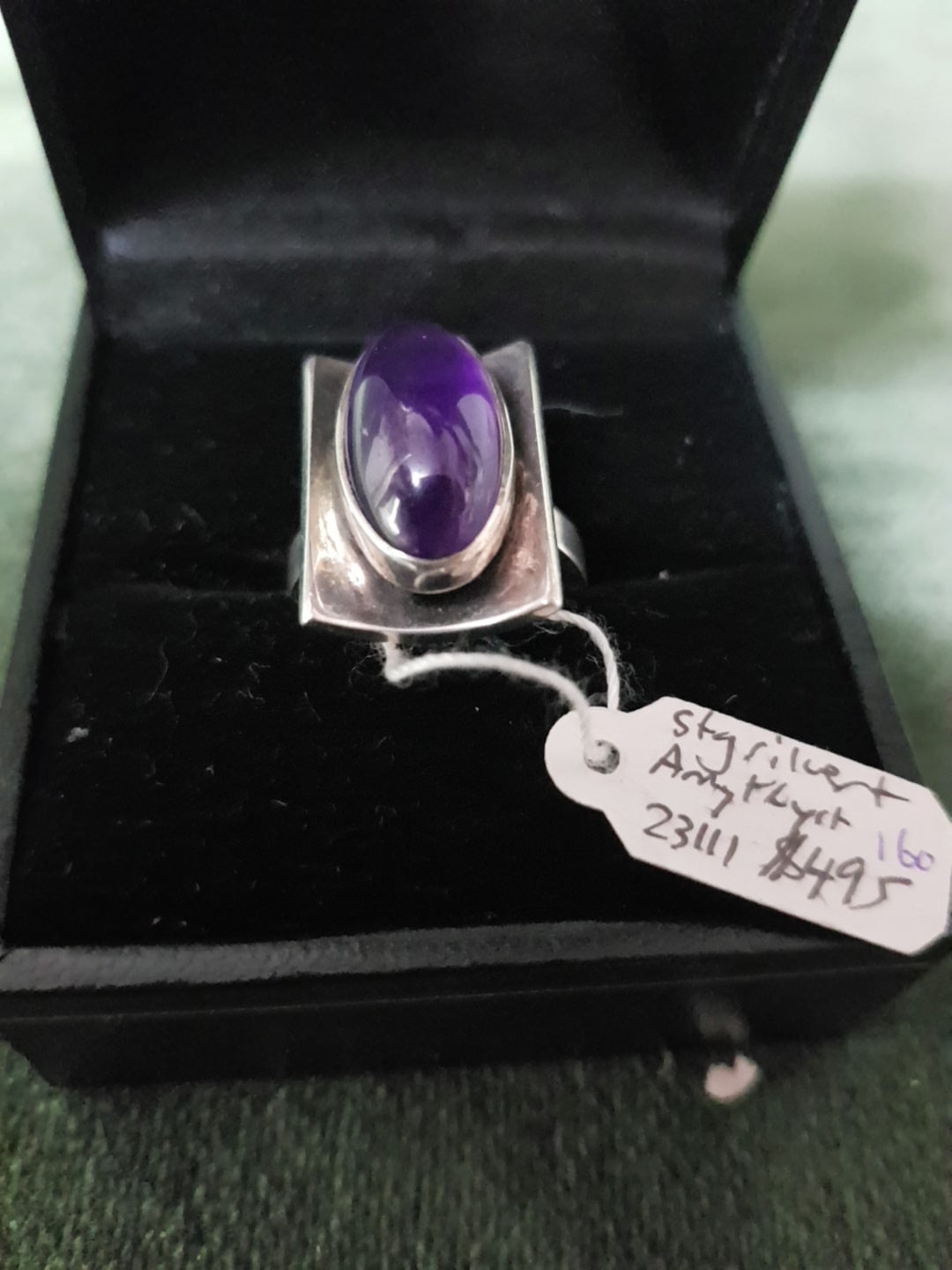 c1970 Sterling Silver and Amethyst ring #160