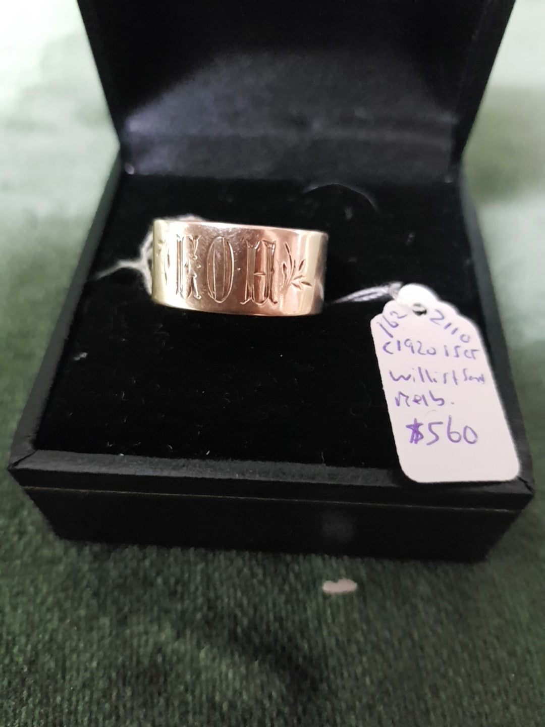 c1920 Willis and Sons MEL 15ct Gold 4gms ring #162