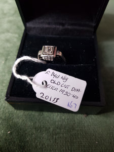 c1930-40 approx 14ct White Gold and old cut Diamond ring #167