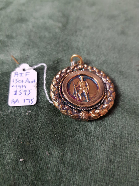 Australian WW1 AIF 15ct Gold fob #175