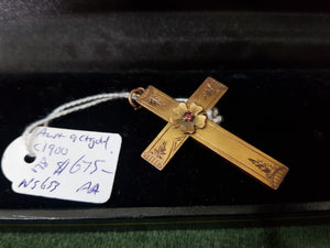 c1900 9ct Gold cross  #178