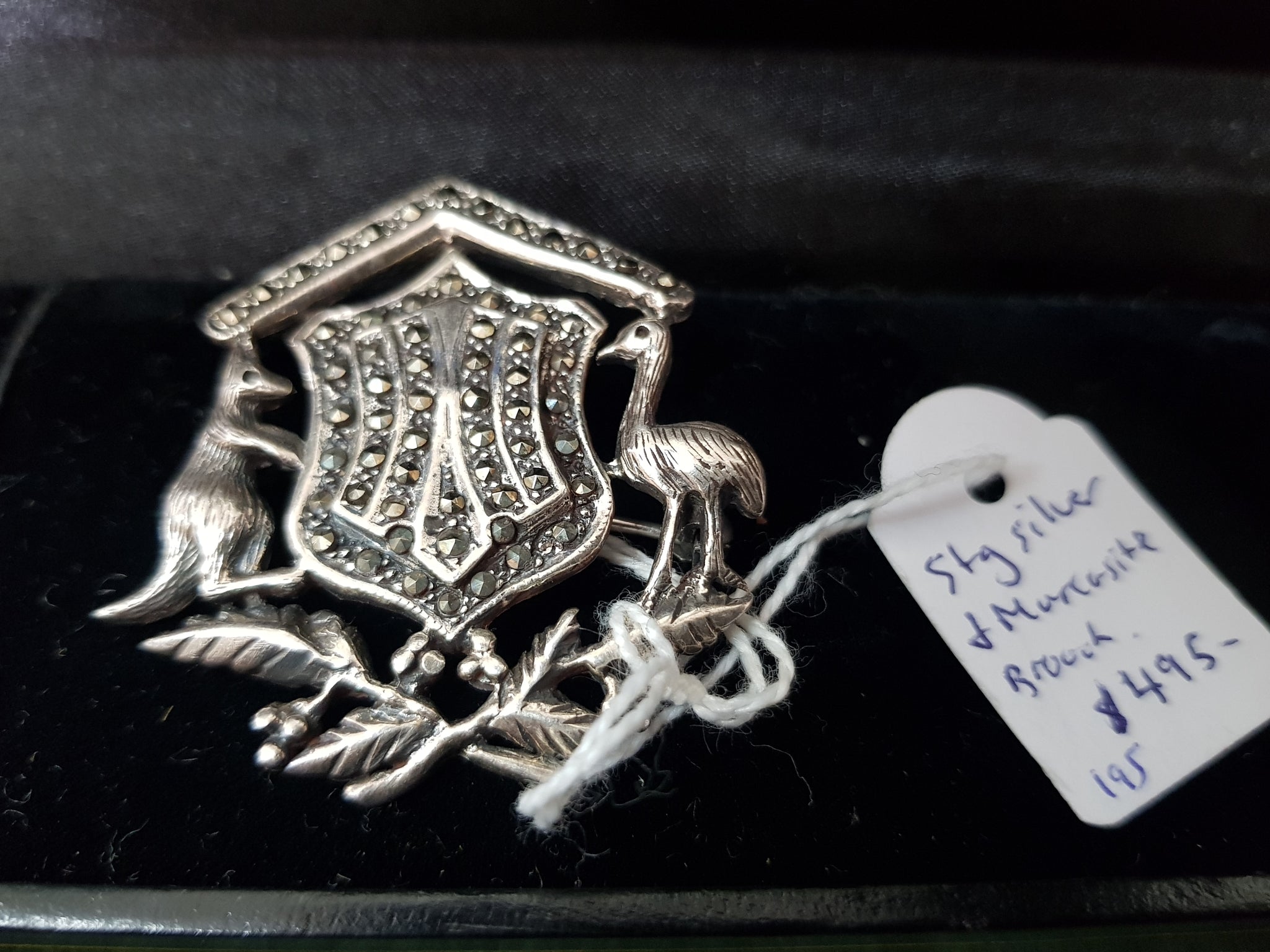 c1960-70 Sterling Silver and Marcasite brooch #195