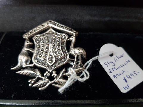 c1960-70 Sterling Silver and Marcasite brooch #195