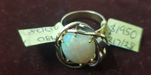 c1980 18ct and solid Opal ring #1