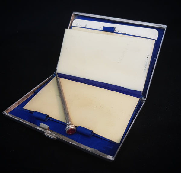Birmingham Highland & Thomarson Sterling Silver card case, diary and pencil c1875 [BD060]