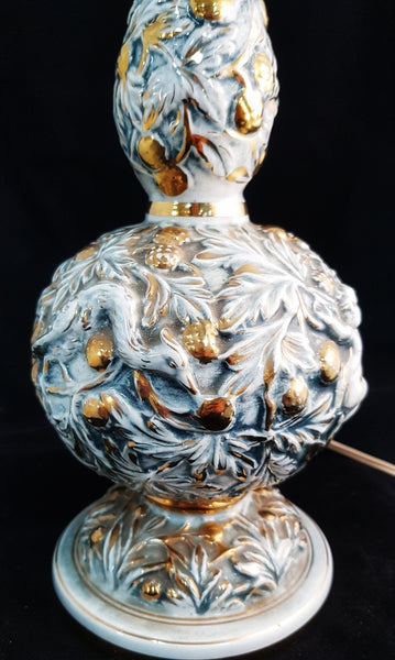 GB R. Capodimonte Italy Porcelain "Cherubs & Birds" Lamp  [BD076]