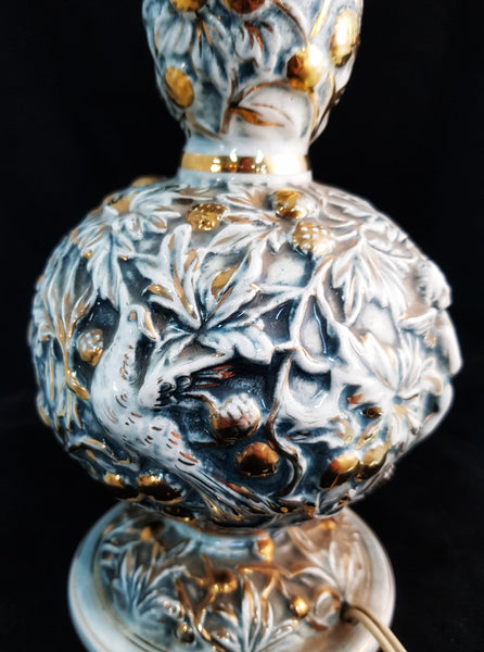 GB R. Capodimonte Italy Porcelain "Cherubs & Birds" Lamp  [BD076]
