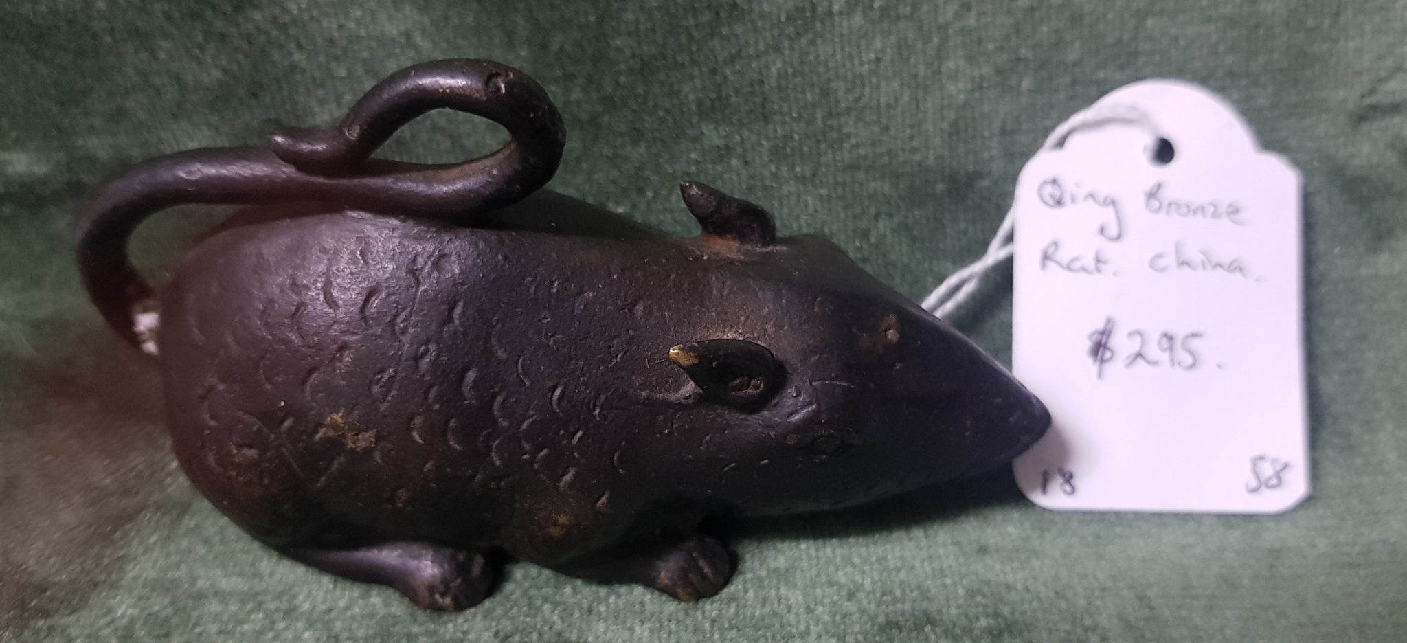 Qing Bronze Rat China c1870 #58