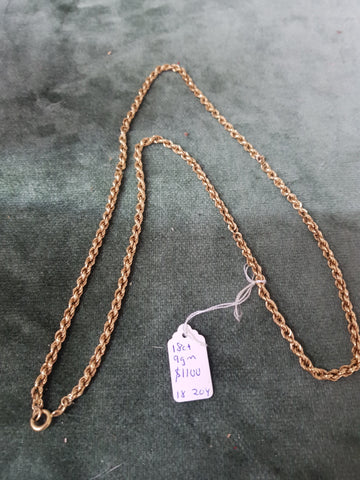 18ct Gold chain 9gms #204