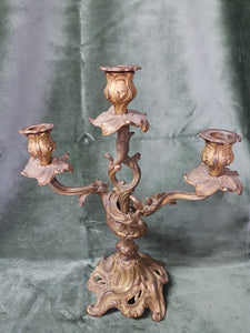 1860s French gilt on Bronze candelabra 36cm tall 31cm across #214