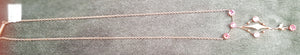 c1890 9ct and pink Topaz and Seed Pearls necklace #238