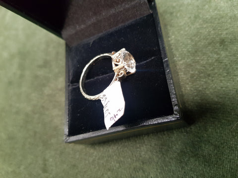 9ct white Gold and Topaz ring #246