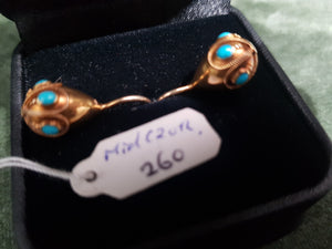 Turquoise and 14ct Gold earrings #260