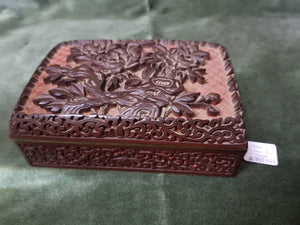 c1920 Chinese cinnabar lidded box 15cm long 9.5cm across 6cm tall #268