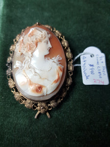 c1890 9ct Gold shell cameo #274