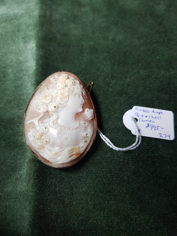 c1900 Aust 9ct Gold cameo brooch #279