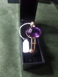 c1910 15ct Gold and 27ct Amethyst necklace #297
