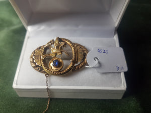 15ct and Paste hummingbird brooch AS IS #311