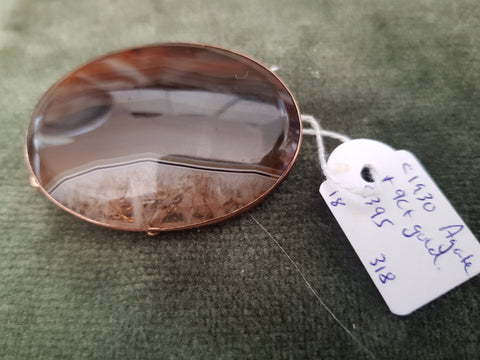 c1930 9ct and Agate brooch #318