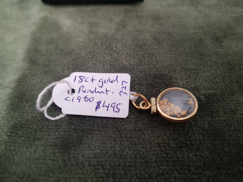 c1960 18ct Gold and natural Gold pieces pendant #327