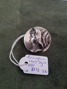 Sterling Silver brooch, ladies head, suffragette era #330