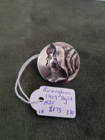 Sterling Silver brooch, ladies head, suffragette era #330