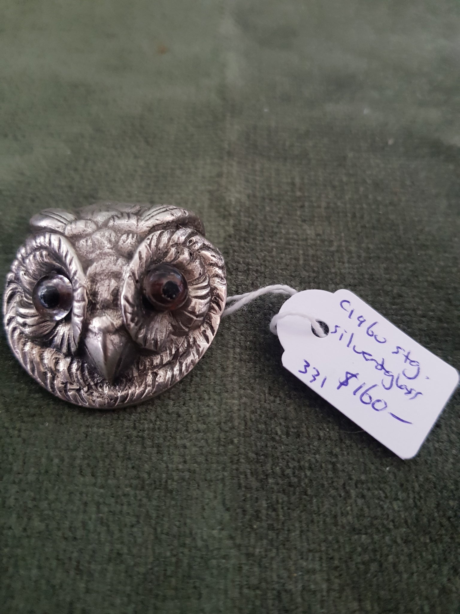 Silver cheap owl brooch