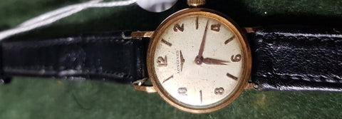 c1950 ladies 9ct Gold Longines wrist watch #353