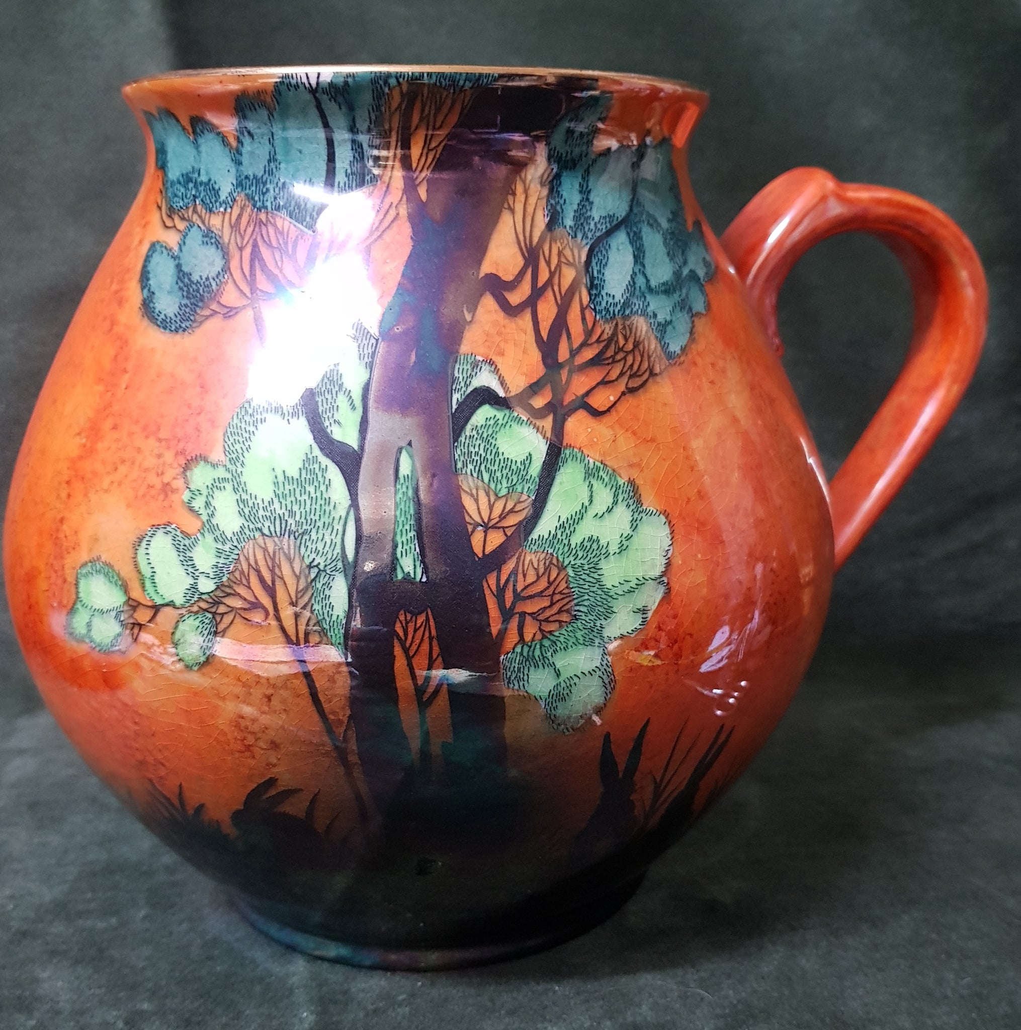 c1930 Carlton Ware rabbits at dusk jug England 18cm high 23cm across #368