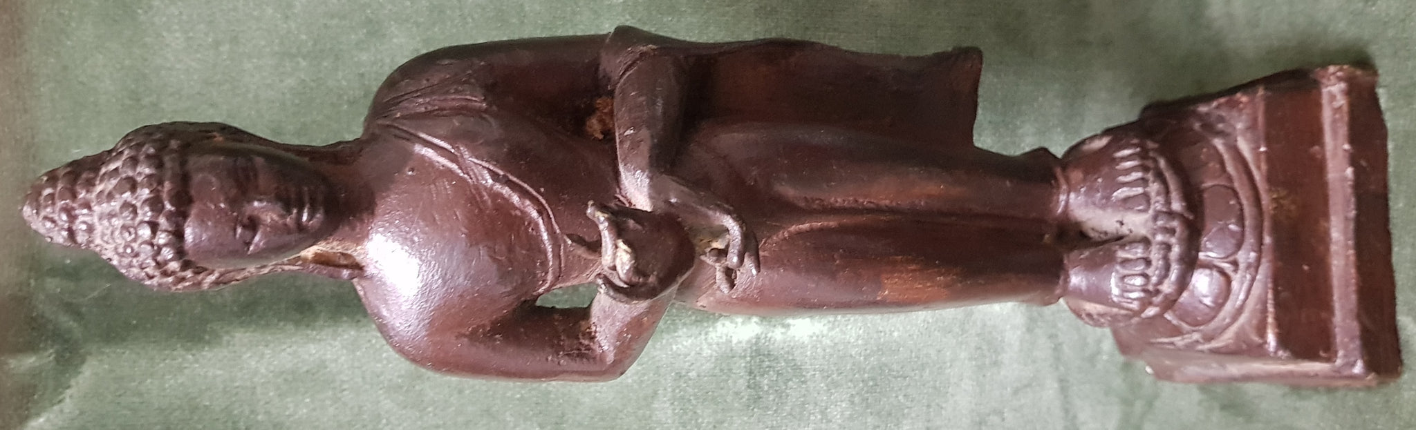 Early C20th Burma Mon-Khmer metal standing Buddha 25cm tall #371