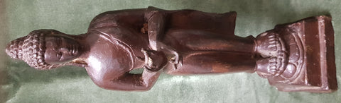 Early C20th Burma Mon-Khmer metal standing Buddha 25cm tall #371