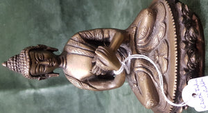 C20th Bronze Buddha India possibly 1940s 13.5cm tall #378