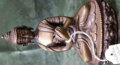 C20th Bronze Buddha India possibly 1940s 13.5cm tall #378