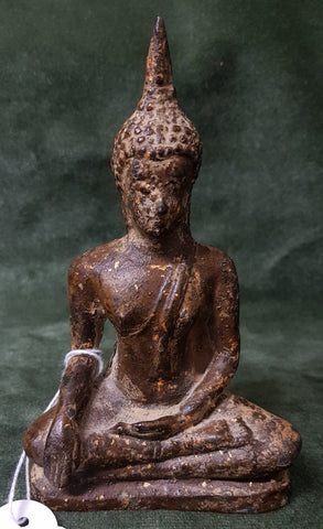 C18th/C19th gilt Bronze Buddha Thai 12cm tall #381