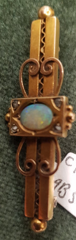 c1900 Australian 15ct Gold and Opal brooch #388