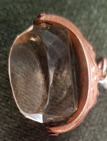 c1920 9ct and Citrine fob spinner England #409