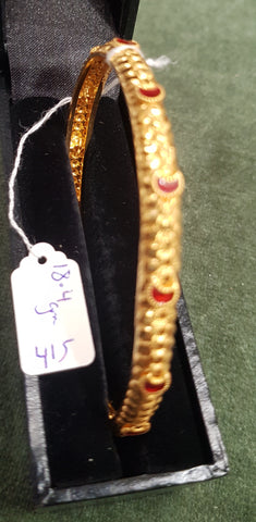 c1990 22ct Gold and enamel bangle 18.5gm Arab origin #415