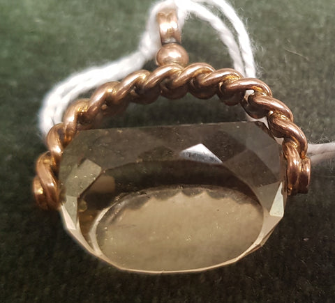 C1920 9ct Gold and Citrine spinner fob  #432
