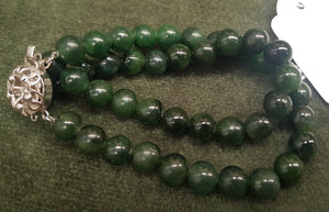 c1980 Nephrite Jade bracelet on Silver clasp #435