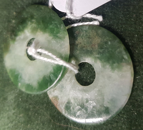 c1950 Two Jade discs, 2.7cm dm #451