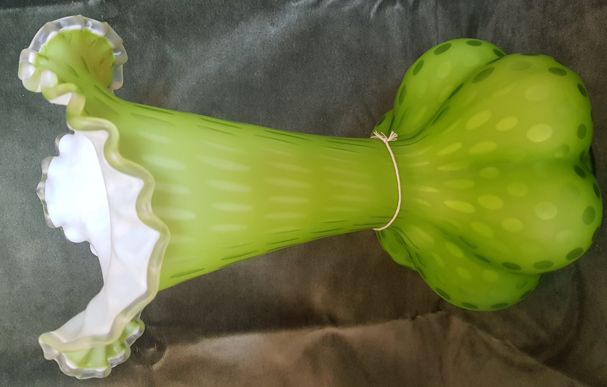 C19th English Satin glass vase 33m tall #472